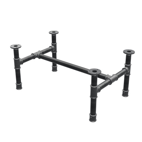 Couchtisch-Gestell, H-Form, Gusseisen und Stahl Ø 34 mm, 72 × 46 cm, Höhe 32 cm