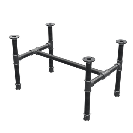 Couchtisch-Gestell, H-Form, Gusseisen und Stahl Ø 34 mm, 72 × 46 cm, Höhe 42 cm