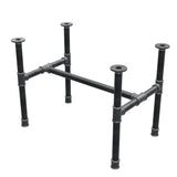Couchtisch-Gestell, H-Form, Gusseisen und Stahl Ø 34 mm, 72 × 46 cm, Höhe 52 cm