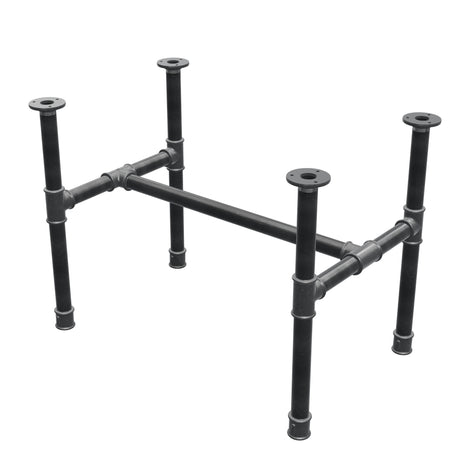Couchtisch-Gestell, H-Form, Gusseisen und Stahl Ø 34 mm, 72 × 46 cm, Höhe 52 cm
