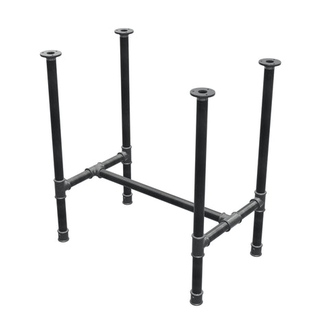 Esstisch-Gestell, H-Form, Gusseisen und Stahl Ø 34 mm, 72 × 46 cm, Höhe 75 cm