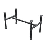 Couchtisch-Gestell, H-Form, Gusseisen und Stahl Ø 34 mm, 82 × 46 cm, Höhe 42 cm
