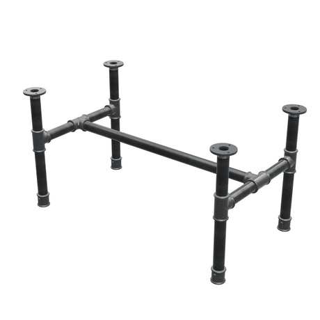 Couchtisch-Gestell, H-Form, Gusseisen und Stahl Ø 34 mm, 82 × 46 cm, Höhe 42 cm
