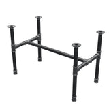 Couchtisch-Gestell, H-Form, Gusseisen und Stahl Ø 34 mm, 82 × 46 cm, Höhe 52 cm