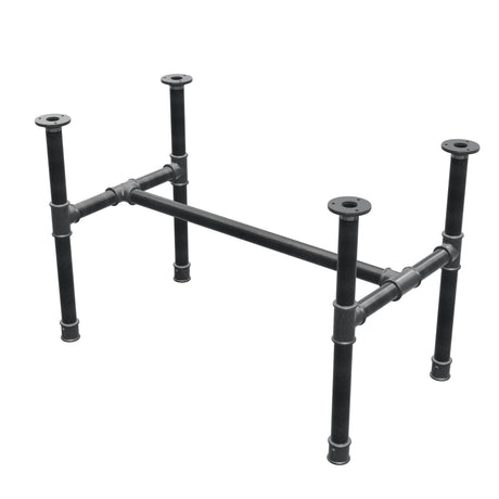 Couchtisch-Gestell, H-Form, Gusseisen und Stahl Ø 34 mm, 82 × 46 cm, Höhe 52 cm