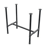 Esstisch-Gestell, H-Form, Gusseisen und Stahl Ø 34 mm, 82 × 46 cm, Höhe 75 cm