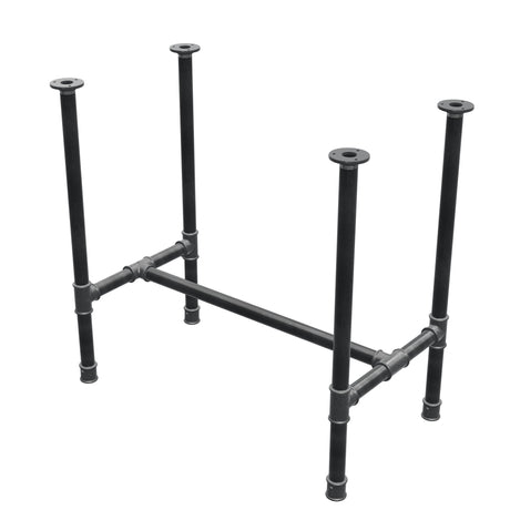 Esstisch-Gestell, H-Form, Gusseisen und Stahl Ø 34 mm, 82 × 46 cm, Höhe 75 cm