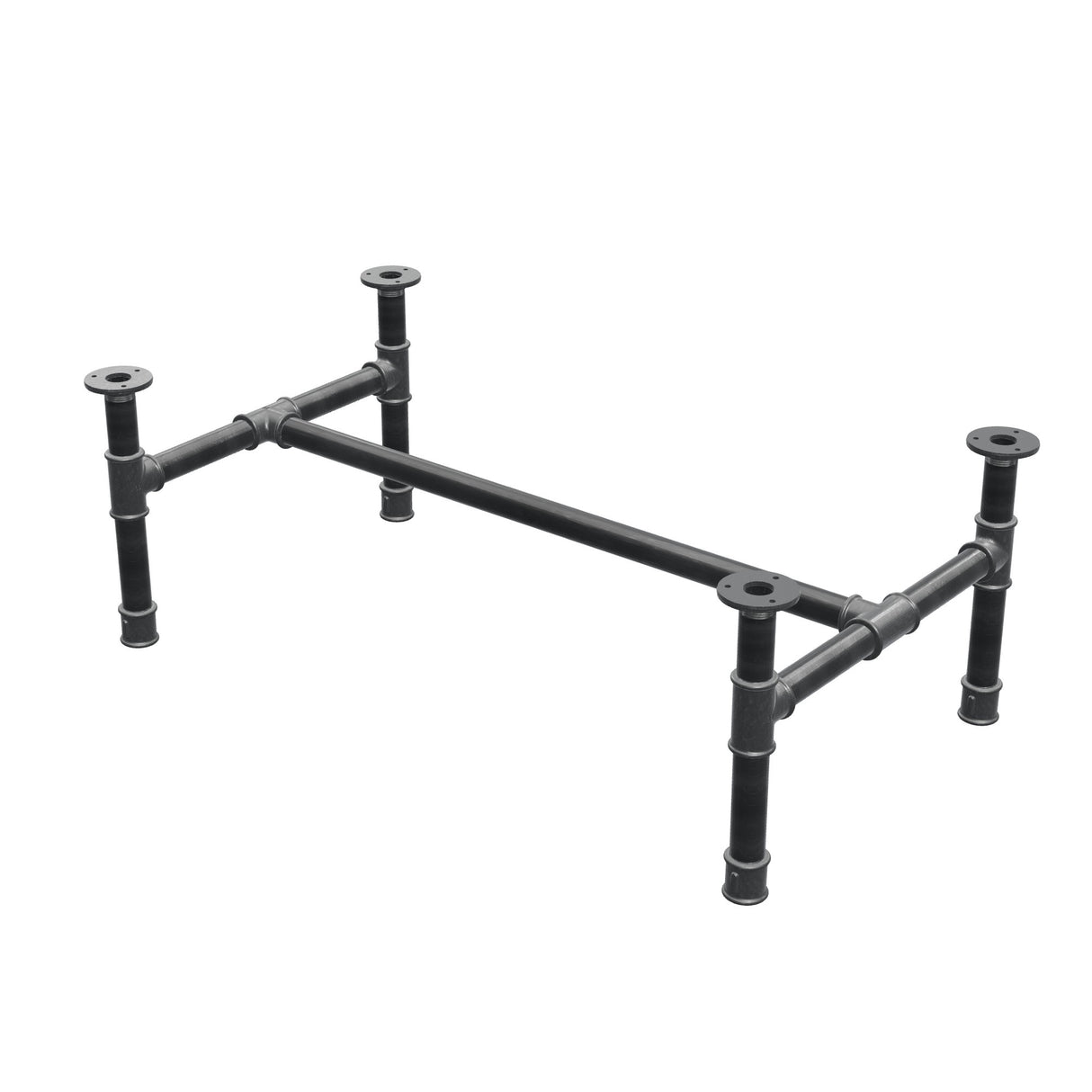 Couchtisch-Gestell, H-Form, Gusseisen und Stahl Ø 34 mm, 92 × 52 cm, Höhe 32 cm