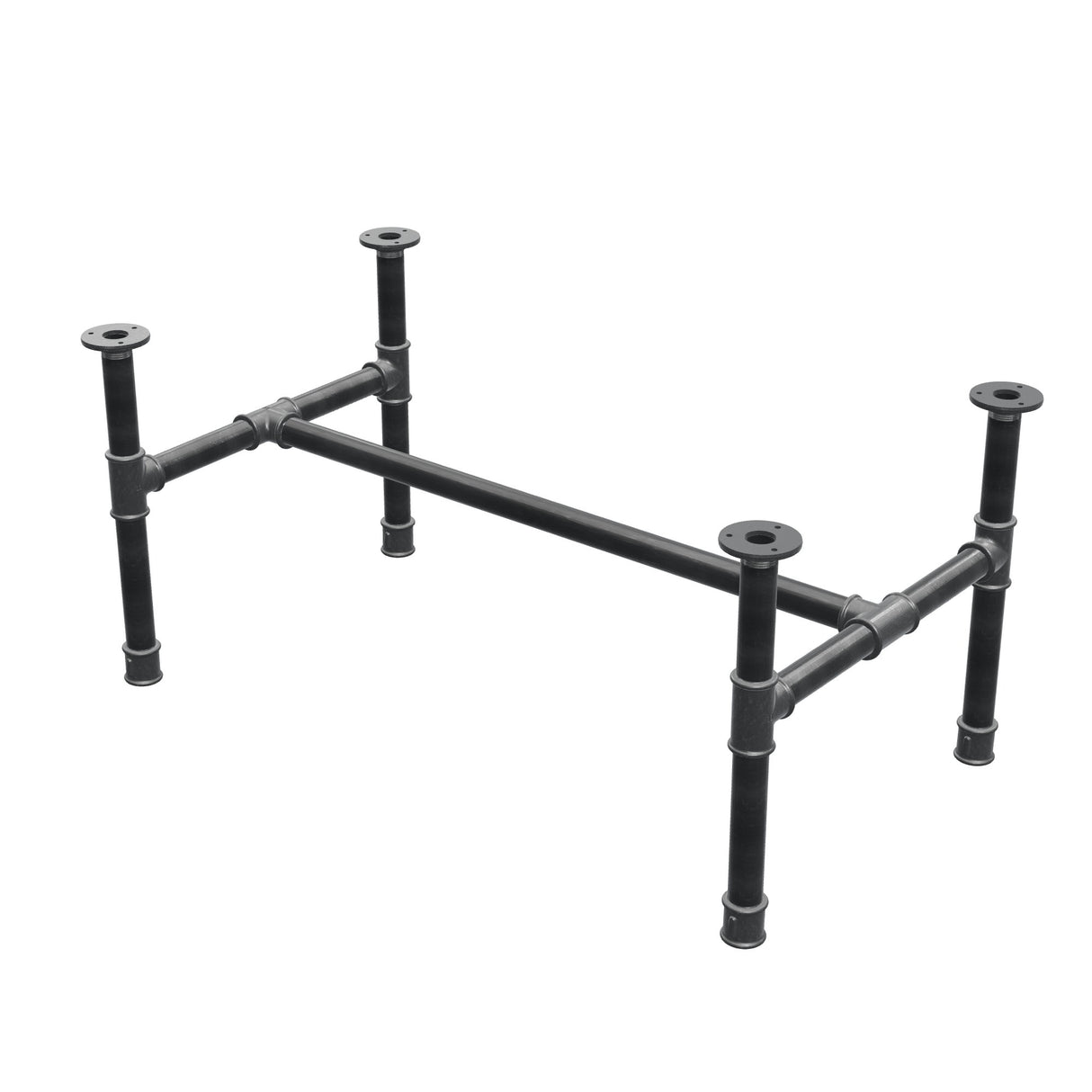 Couchtisch-Gestell, H-Form, Gusseisen und Stahl Ø 34 mm, 92 × 52 cm, Höhe 42 cm