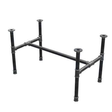 Couchtisch-Gestell, H-Form, Gusseisen und Stahl Ø 34 mm, 92 × 52 cm, Höhe 52 cm