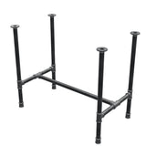 Esstisch-Gestell, H-Form, Gusseisen und Stahl Ø 34 mm, 92 × 52 cm, Höhe 75 cm
