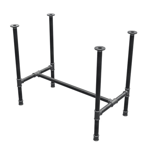 Esstisch-Gestell, H-Form, Gusseisen und Stahl Ø 34 mm, 92 × 52 cm, Höhe 75 cm