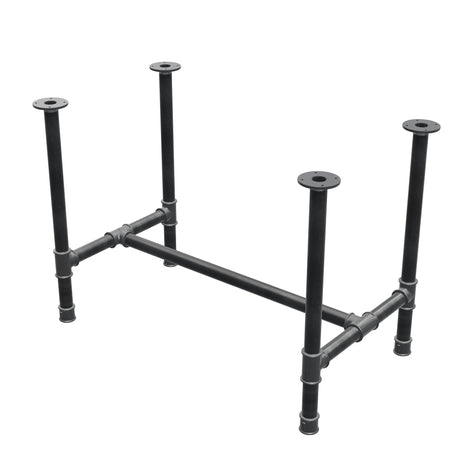 Esstisch-Gestell, H-Form, Gusseisen und Stahl Ø 42 mm, 106 × 61 cm, Höhe 74 cm