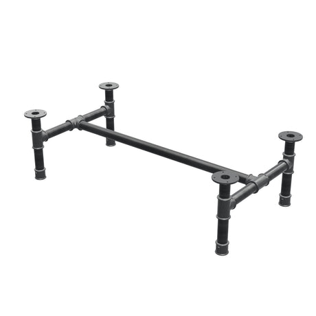 Couchtisch-Gestell, H-Form, Gusseisen und Stahl Ø 42 mm, 116 × 61 cm, Höhe 34 cm