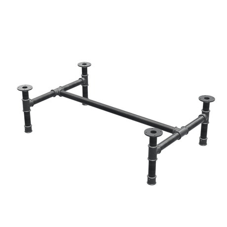 Couchtisch-Gestell, H-Form, Gusseisen und Stahl Ø 42 mm, 116 × 71 cm, Höhe 34 cm