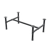 Couchtisch-Gestell, H-Form, Gusseisen und Stahl Ø 42 mm, 116 × 71 cm, Höhe 44 cm