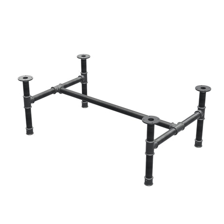 Couchtisch-Gestell, H-Form, Gusseisen und Stahl Ø 42 mm, 116 × 71 cm, Höhe 44 cm