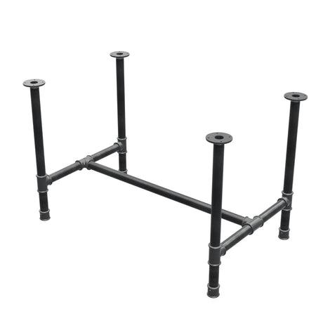 Esstisch-Gestell, H-Form, Gusseisen und Stahl Ø 42 mm, 116 × 71 cm, Höhe 74 cm