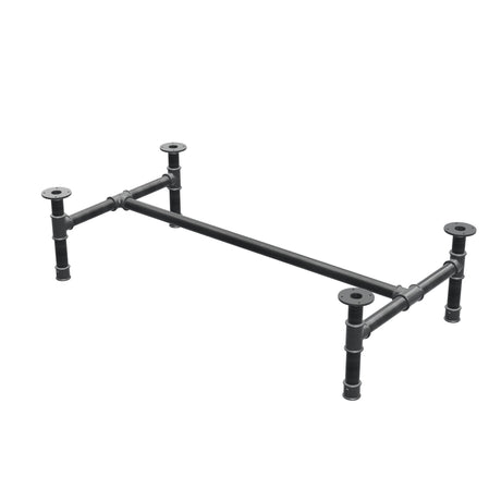 Couchtisch-Gestell, H-Form, Gusseisen und Stahl Ø 42 mm, 136 × 71 cm, Höhe 34 cm