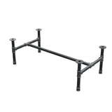 Couchtisch-Gestell, H-Form, Gusseisen und Stahl Ø 42 mm, 136 × 71 cm, Höhe 44 cm