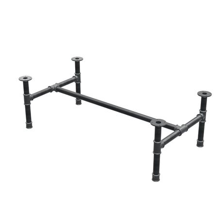 Couchtisch-Gestell, H-Form, Gusseisen und Stahl Ø 42 mm, 136 × 71 cm, Höhe 44 cm