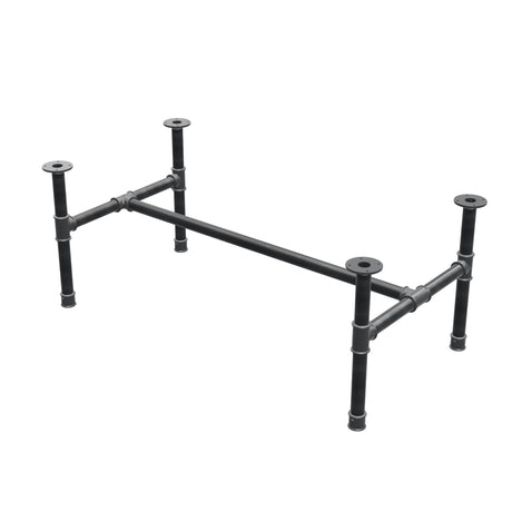 Couchtisch-Gestell, H-Form, Gusseisen und Stahl Ø 42 mm, 136 × 71 cm, Höhe 54 cm