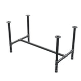 Esstisch-Gestell, H-Form, Gusseisen und Stahl Ø 42 mm, 136 × 71 cm, Höhe 74 cm
