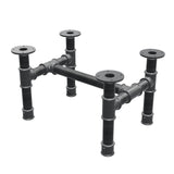 Couchtisch-Gestell, H-Form, Gusseisen und Stahl Ø 42 mm, 56 × 41 cm, Höhe 34 cm
