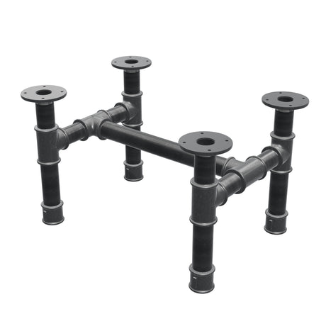 Couchtisch-Gestell, H-Form, Gusseisen und Stahl Ø 42 mm, 56 × 41 cm, Höhe 34 cm