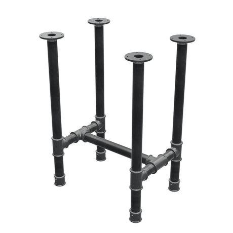 Esstisch-Gestell, H-Form, Gusseisen und Stahl Ø 42 mm, 56 × 41 cm, Höhe 74 cm