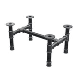 Couchtisch-Gestell, H-Form, Gusseisen und Stahl Ø 42 mm, 66 × 45 cm, Höhe 34 cm