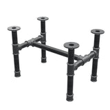 Couchtisch-Gestell, H-Form, Gusseisen und Stahl Ø 42 mm, 66 × 45 cm, Höhe 44 cm