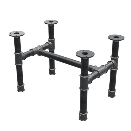 Couchtisch-Gestell, H-Form, Gusseisen und Stahl Ø 42 mm, 66 × 45 cm, Höhe 44 cm