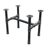 Couchtisch-Gestell, H-Form, Gusseisen und Stahl Ø 42 mm, 66 × 45 cm, Höhe 54 cm
