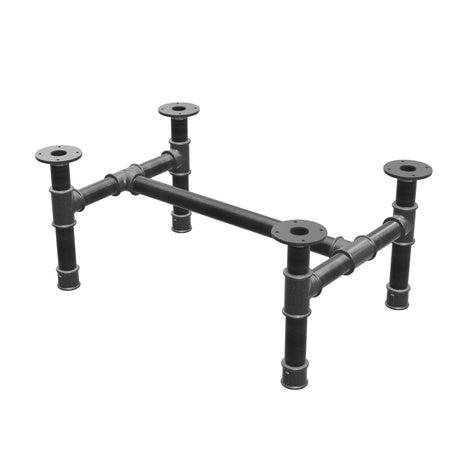 Couchtisch-Gestell, H-Form, Gusseisen und Stahl Ø 42 mm, 76 × 51 cm, Höhe 34 cm