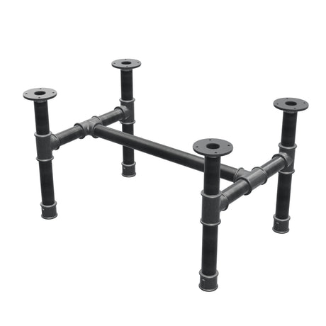 Couchtisch-Gestell, H-Form, Gusseisen und Stahl Ø 42 mm, 76 × 51 cm, Höhe 44 cm