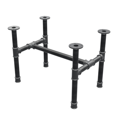 Couchtisch-Gestell, H-Form, Gusseisen und Stahl Ø 42 mm, 76 × 51 cm, Höhe 54 cm