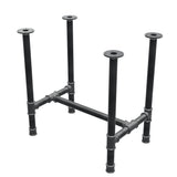 Esstisch-Gestell, H-Form, Gusseisen und Stahl Ø 42 mm, 76 × 51 cm, Höhe 74 cm