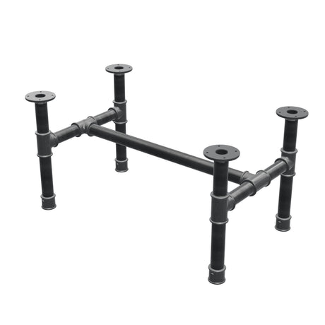 Couchtisch-Gestell, H-Form, Gusseisen und Stahl Ø 42 mm, 86 × 51 cm, Höhe 44 cm