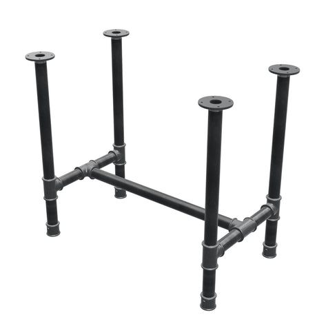 Esstisch-Gestell, H-Form, Gusseisen und Stahl Ø 42 mm, 86 × 51 cm, Höhe 74 cm
