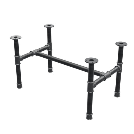 Couchtisch-Gestell, H-Form, Gusseisen und Stahl Ø 42 mm, 96 × 57 cm, Höhe 54 cm