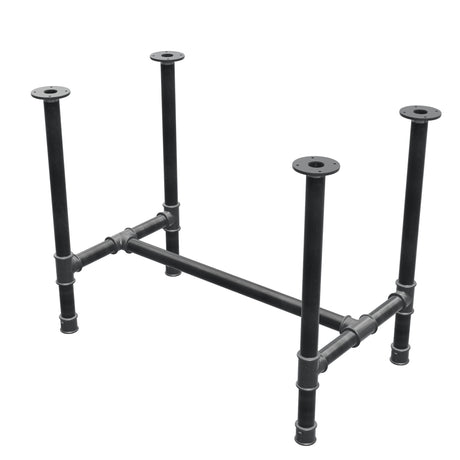 Esstisch-Gestell, H-Form, Gusseisen und Stahl Ø 42 mm, 96 × 57 cm, Höhe 74 cm