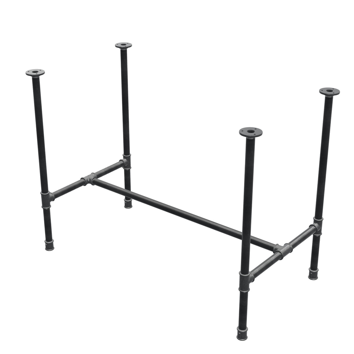 Esstisch-Gestell, H-Form, Gusseisen und Stahl Ø 27 mm, 101 × 55 cm, Höhe 74 cm