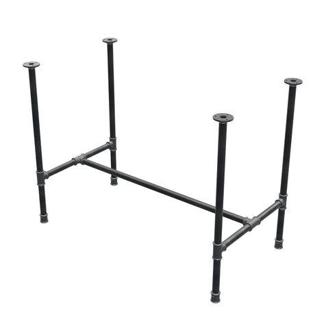 Esstisch-Gestell, H-Form, Gusseisen und Stahl Ø 27 mm, 101 × 55 cm, Höhe 74 cm