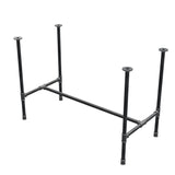 Esstisch-Gestell, H-Form, Gusseisen und Stahl Ø 27 mm, 111 × 55 cm, Höhe 74 cm