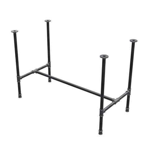 Esstisch-Gestell, H-Form, Gusseisen und Stahl Ø 27 mm, 111 × 55 cm, Höhe 74 cm