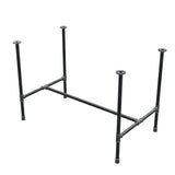 Esstisch-Gestell, H-Form, Gusseisen und Stahl Ø 27 mm, 111 × 65 cm, Höhe 74 cm