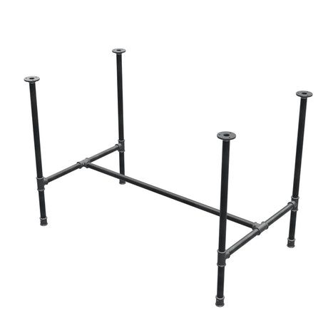 Esstisch-Gestell, H-Form, Gusseisen und Stahl Ø 27 mm, 111 × 65 cm, Höhe 74 cm