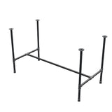 Esstisch-Gestell, H-Form, Gusseisen und Stahl Ø 27 mm, 131 × 65 cm, Höhe 74 cm