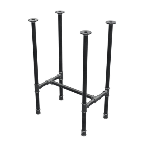 Esstisch-Gestell, H-Form, Gusseisen und Stahl Ø 27 mm, 51 × 35 cm, Höhe 74 cm